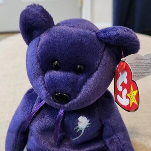 New Princess Diana Beanie Baby  in a protected case